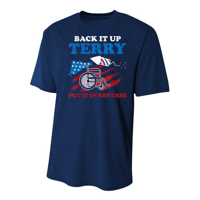 Back Up Terry Put It In Reverse 4th Of July Funny Patriotic Youth Performance Sprint T-Shirt