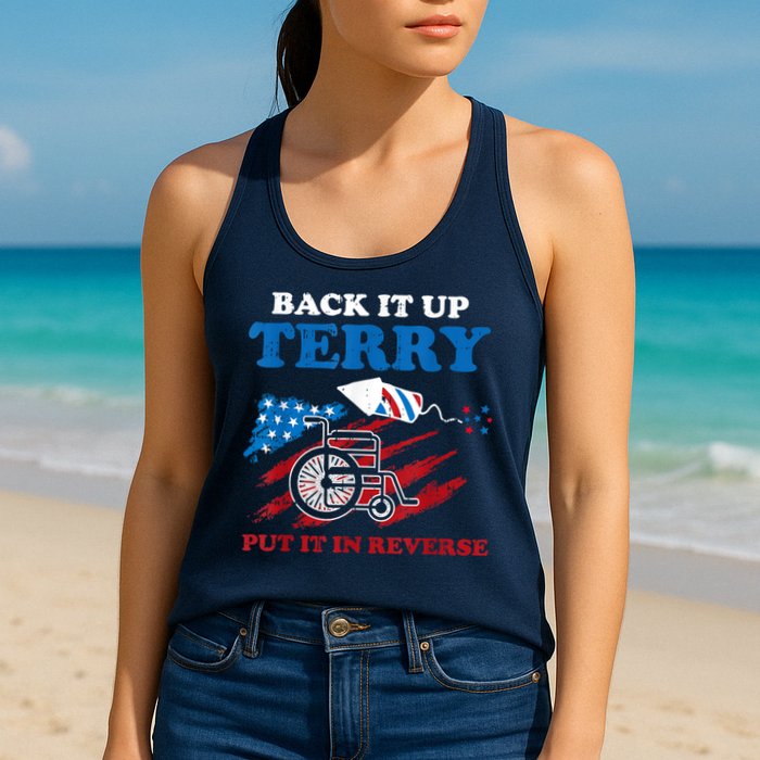 Back Up Terry Put It In Reverse 4th Of July Funny Patriotic Womens Tank Top