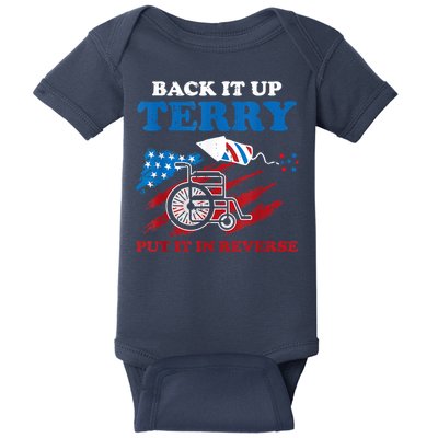 Back Up Terry Put It In Reverse 4th Of July Funny Patriotic Baby Bodysuit