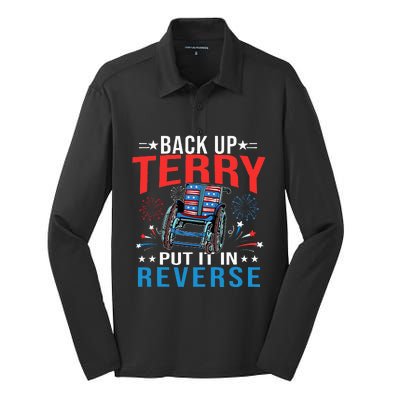 Back Up Terry Put It In Reverse Fireworks Funny 4th Of July Silk Touch Performance Long Sleeve Polo