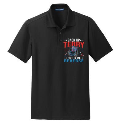 Back Up Terry Put It In Reverse Fireworks Funny 4th Of July Dry Zone Grid Polo