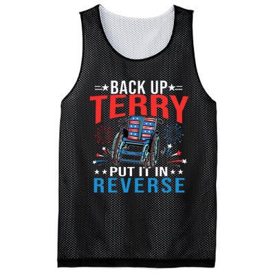 Back Up Terry Put It In Reverse Fireworks Funny 4th Of July Mesh Reversible Basketball Jersey Tank