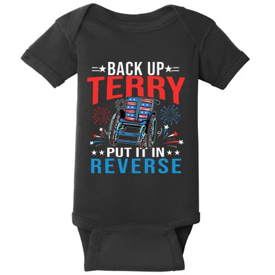 Back Up Terry Put It In Reverse Fireworks Funny 4th Of July Baby Bodysuit
