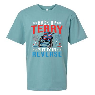 Back Up Terry Put It In Reverse Fireworks Funny 4th Of July Sueded Cloud Jersey T-Shirt