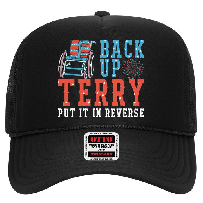 Back Up Terry Put It In Reverse Firework 4th Of July High Crown Mesh Back Trucker Hat