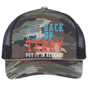 Back Up Terry Put It In Reverse Firework 4th Of July Retro Rope Trucker Hat Cap