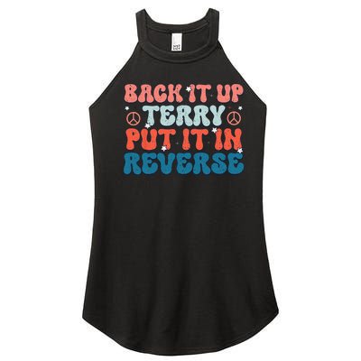 Back Up Terry Put It In Reverse Groovy Vintage 4th Of July Women’s Perfect Tri Rocker Tank