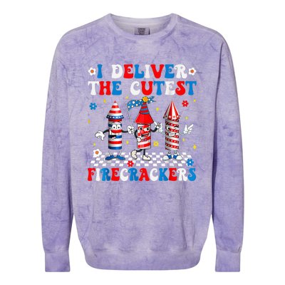 Back Up Terry Put It In Reverse Funny July 4th Firework Colorblast Crewneck Sweatshirt