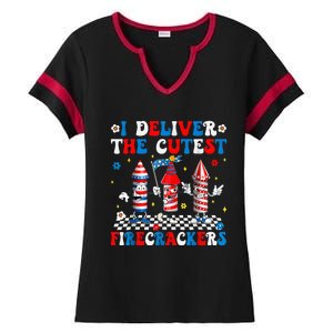 Back Up Terry Put It In Reverse Funny July 4th Firework Ladies Halftime Notch Neck Tee