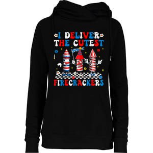 Back Up Terry Put It In Reverse Funny July 4th Firework Womens Funnel Neck Pullover Hood