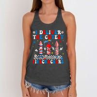 Back Up Terry Put It In Reverse Funny July 4th Firework Women's Knotted Racerback Tank