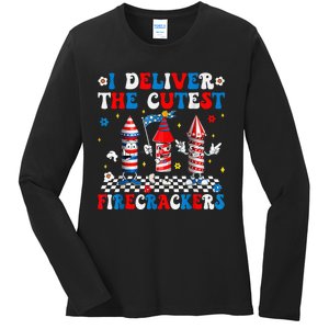 Back Up Terry Put It In Reverse Funny July 4th Firework Ladies Long Sleeve Shirt