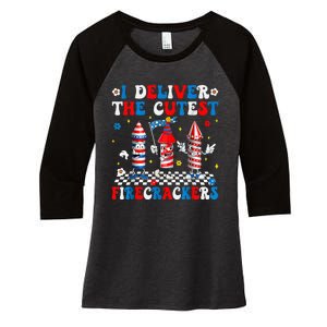 Back Up Terry Put It In Reverse Funny July 4th Firework Women's Tri-Blend 3/4-Sleeve Raglan Shirt