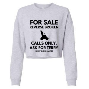 Back Up Terry Put It In Reverse Cool Gift Cropped Pullover Crew