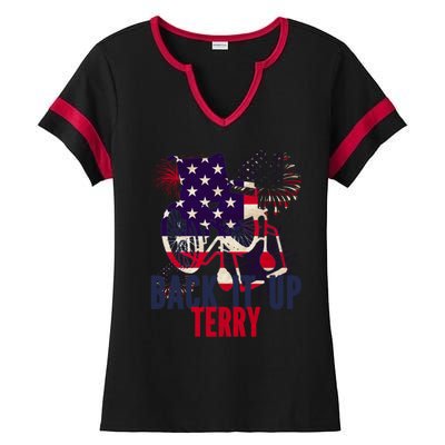 Back Up Terry Put It In Reverse 4th Of July Ladies Halftime Notch Neck Tee