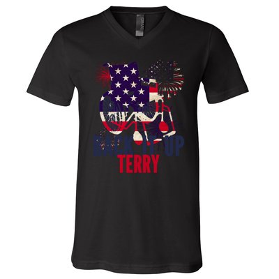 Back Up Terry Put It In Reverse 4th Of July V-Neck T-Shirt