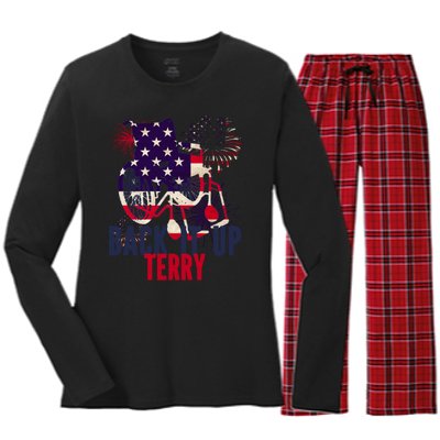 Back Up Terry Put It In Reverse 4th Of July Women's Long Sleeve Flannel Pajama Set 