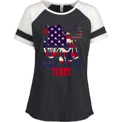 Back Up Terry Put It In Reverse 4th Of July Enza Ladies Jersey Colorblock Tee