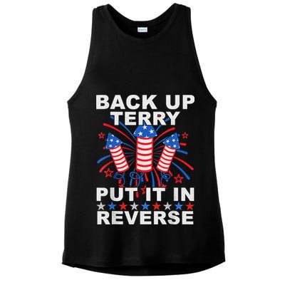 Back Up Terry Put It In Reverse Firework Funny 4th Of July Ladies PosiCharge Tri-Blend Wicking Tank