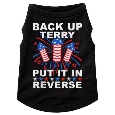 Back Up Terry Put It In Reverse Firework Funny 4th Of July Doggie Tank