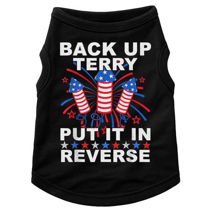 Back Up Terry Put It In Reverse Firework Funny 4th Of July Doggie Tank