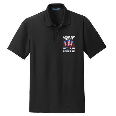Back Up Terry Put It In Reverse Firework Funny 4th Of July Dry Zone Grid Polo