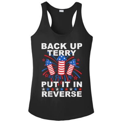 Back Up Terry Put It In Reverse Firework Funny 4th Of July Ladies PosiCharge Competitor Racerback Tank