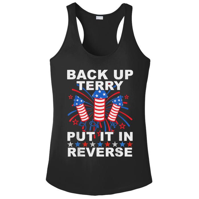 Back Up Terry Put It In Reverse Firework Funny 4th Of July Ladies PosiCharge Competitor Racerback Tank