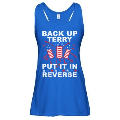 Back Up Terry Put It In Reverse Firework Funny 4th Of July Ladies Essential Flowy Tank
