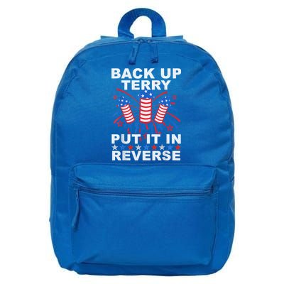 Back Up Terry Put It In Reverse Firework Funny 4th Of July 16 in Basic Backpack