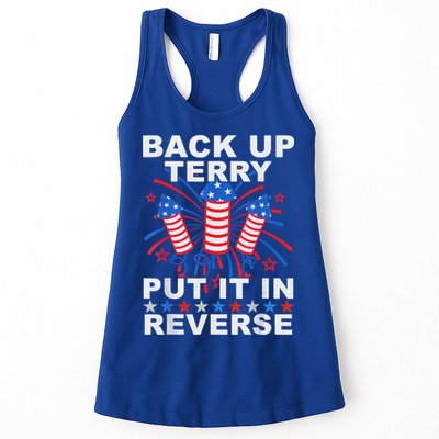Back Up Terry Put It In Reverse Firework Funny 4th Of July Womens Tank Top