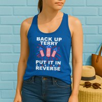 Back Up Terry Put It In Reverse Firework Funny 4th Of July Womens Tank Top