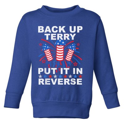 Back Up Terry Put It In Reverse Firework Funny 4th Of July Toddler Sweatshirt