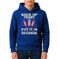 Back Up Terry Put It In Reverse Firework Funny 4th Of July Kids Hoodie