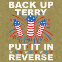 Back Up Terry Put It In Reverse Firework Funny 4th Of July Garment-Dyed Women's Muscle Tee