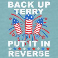 Back Up Terry Put It In Reverse Firework Funny 4th Of July Sueded Cloud Jersey T-Shirt