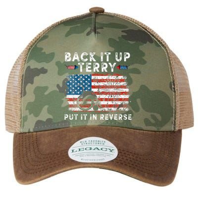 Back Up Terry Put It In Reverse Firework Funny 4th Of July Legacy Tie Dye Trucker Hat