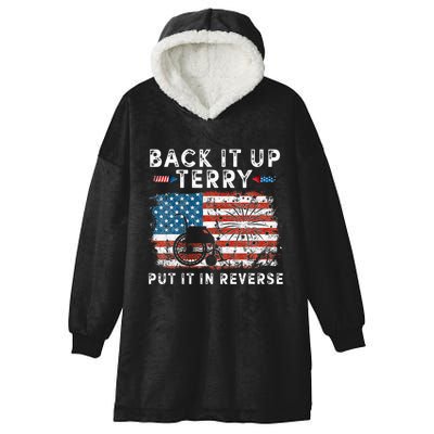 Back Up Terry Put It In Reverse Firework Funny 4th Of July Hooded Wearable Blanket