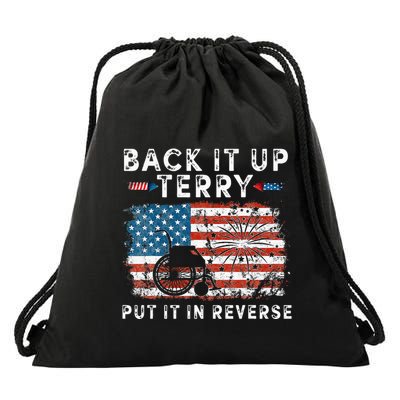 Back Up Terry Put It In Reverse Firework Funny 4th Of July Drawstring Bag