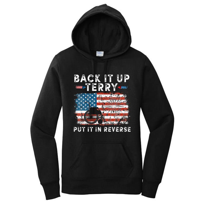 Back Up Terry Put It In Reverse Firework Funny 4th Of July Women's Pullover Hoodie