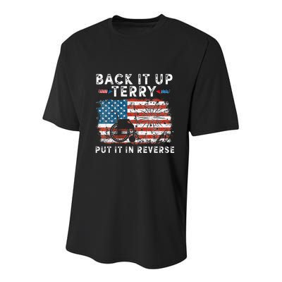 Back Up Terry Put It In Reverse Firework Funny 4th Of July Youth Performance Sprint T-Shirt