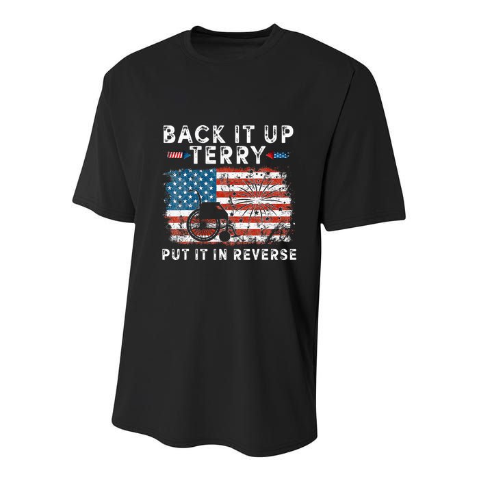 Back Up Terry Put It In Reverse Firework Funny 4th Of July Youth Performance Sprint T-Shirt