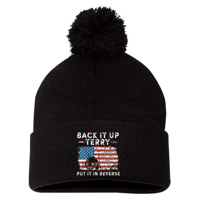 Back Up Terry Put It In Reverse Firework Funny 4th Of July Pom Pom 12in Knit Beanie
