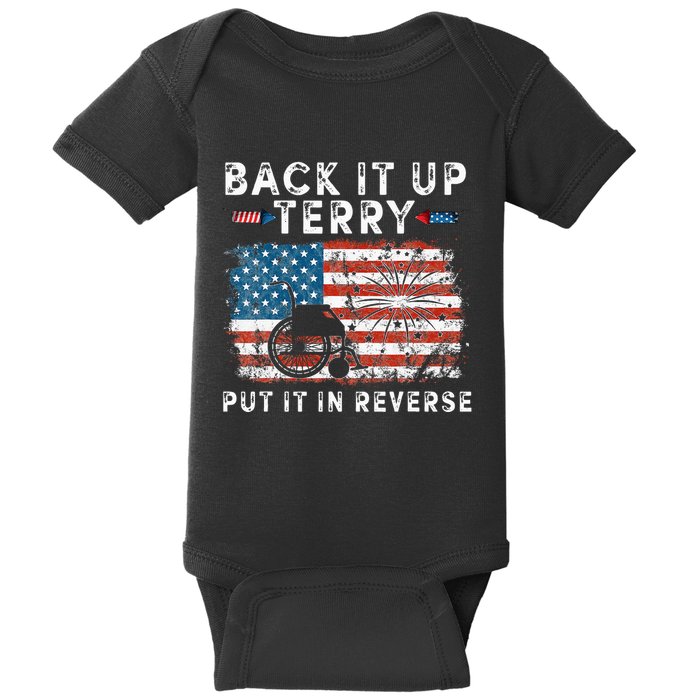 Back Up Terry Put It In Reverse Firework Funny 4th Of July Baby Bodysuit