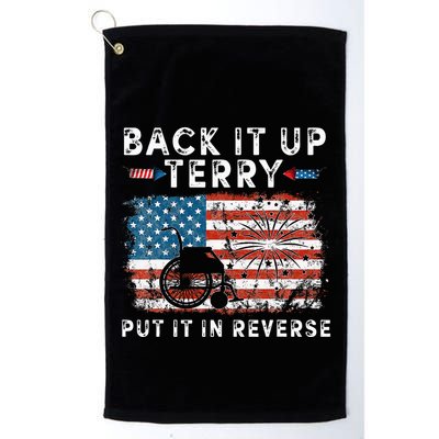Back Up Terry Put It In Reverse Firework Funny 4th Of July Golf Towel