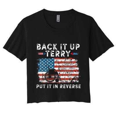 Back Up Terry Put It In Reverse Firework Funny 4th Of July Crop Top