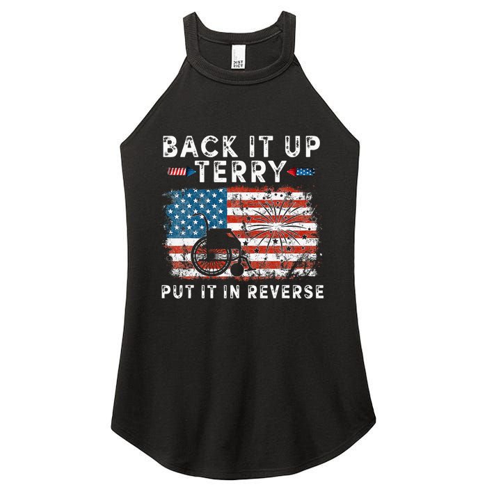 Back Up Terry Put It In Reverse Firework Funny 4th Of July Women's Perfect Tri Rocker Tank