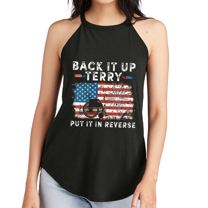 Back Up Terry Put It In Reverse Firework Funny 4th Of July Women's Perfect Tri Rocker Tank