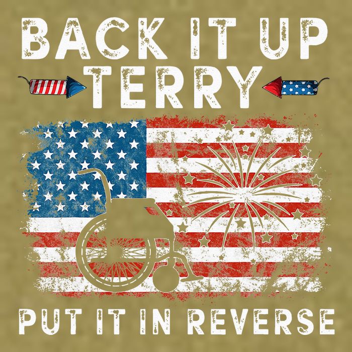 Back Up Terry Put It In Reverse Firework Funny 4th Of July Garment-Dyed Women's Muscle Tee