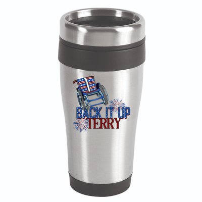 Back Up Terry Put It In Reverse Firework 4th Of July Groovy 16oz Travel Tumbler